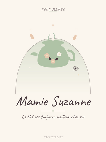 Affiche Grands-parents — Théière fleurie
