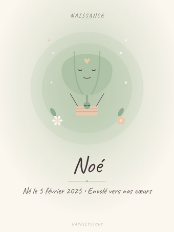 Affiche Naissance — Montgolfière de rêve