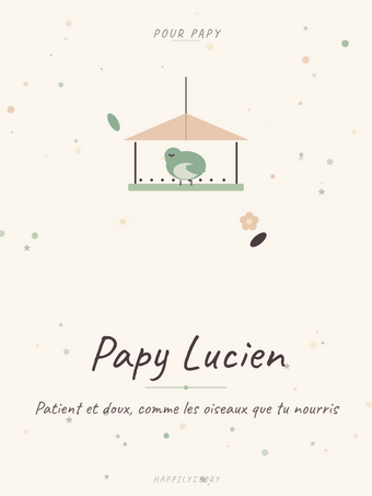 Affiche Grands-parents — Oiseau à la mangeoire