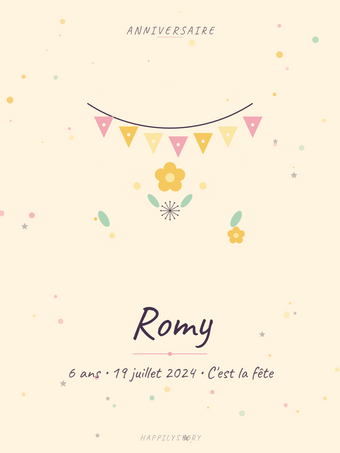 Affiche Anniversaire — Guirlande de fanions
