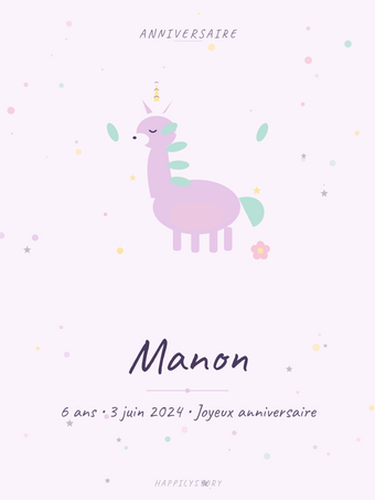 Affiche Anniversaire — Licorne étoilée