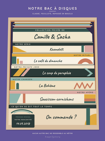 Affiche couple personnalisée | Le bac à disques