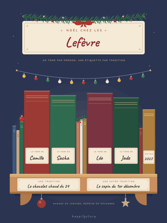 Affiche Noël personnalisée | L'étagère de décembre