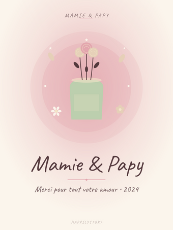 Affiche Mamie & Papy — Vase de roses