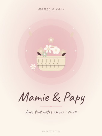Affiche Mamie & Papy — Panier fleuri