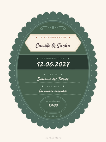 Affiche mariage personnalisée | Le monogramme