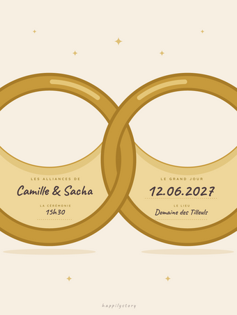 Affiche mariage personnalisée | Les alliances