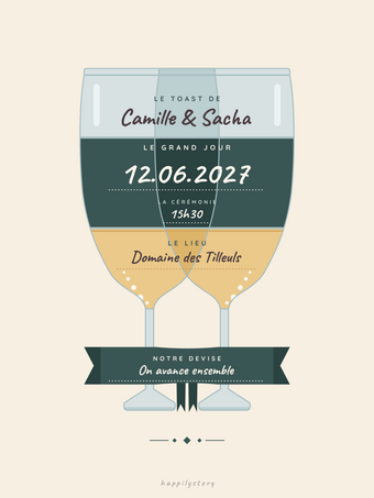Poster mariage personnalisable | Les deux coupes
