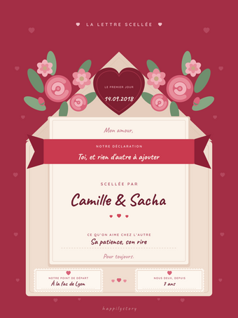 Poster Saint-Valentin personnalisable | La lettre scellée