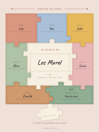 Poster famille personnalisable | Le puzzle de notre famille