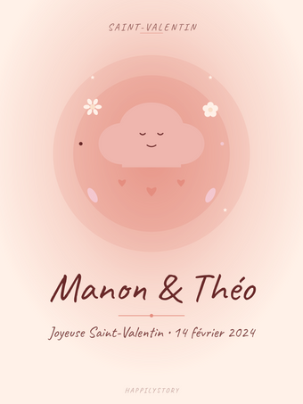 Affiche Saint-Valentin — Cœur sur son nuage