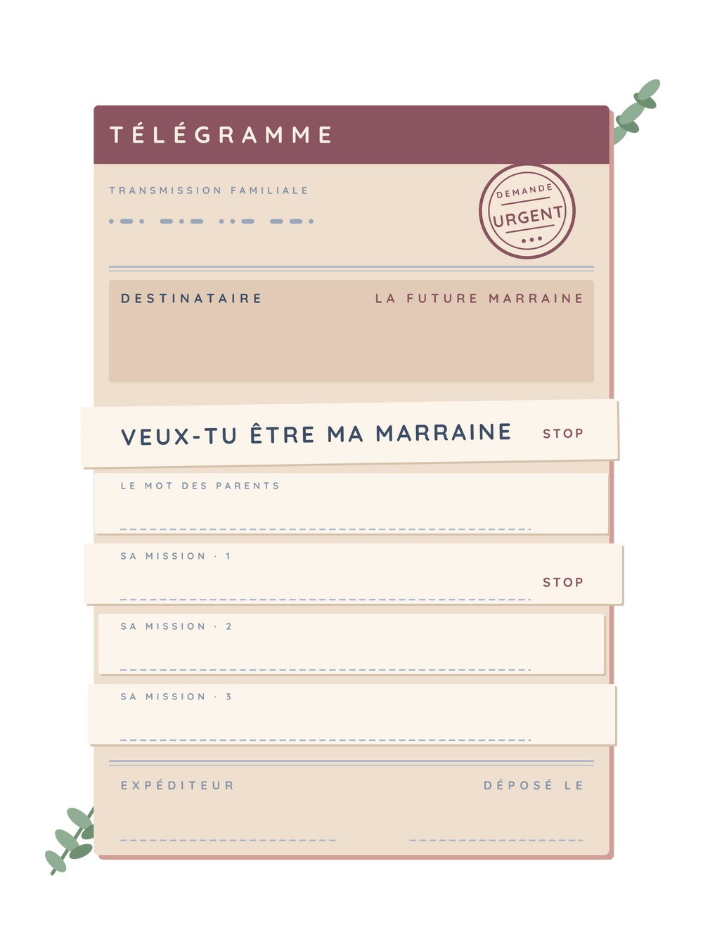 Veux-tu être ma marraine ?