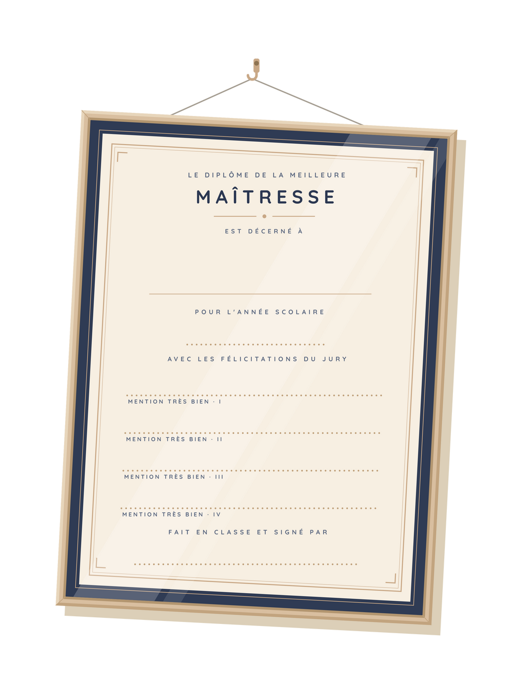 Le diplôme de la meilleure maîtresse