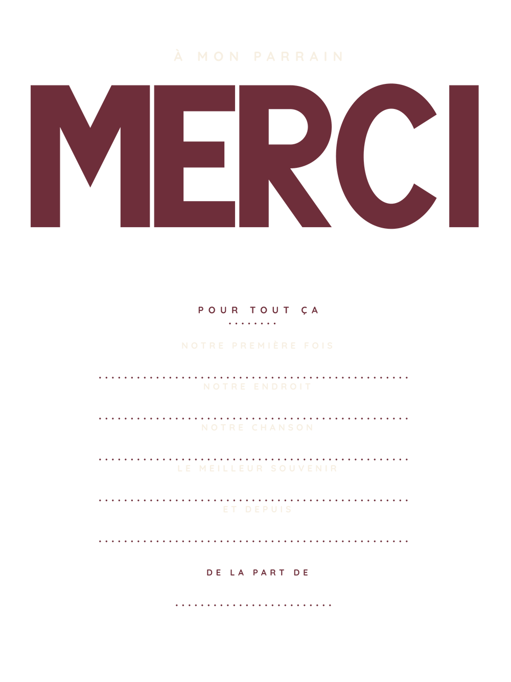 Merci d'être mon parrain