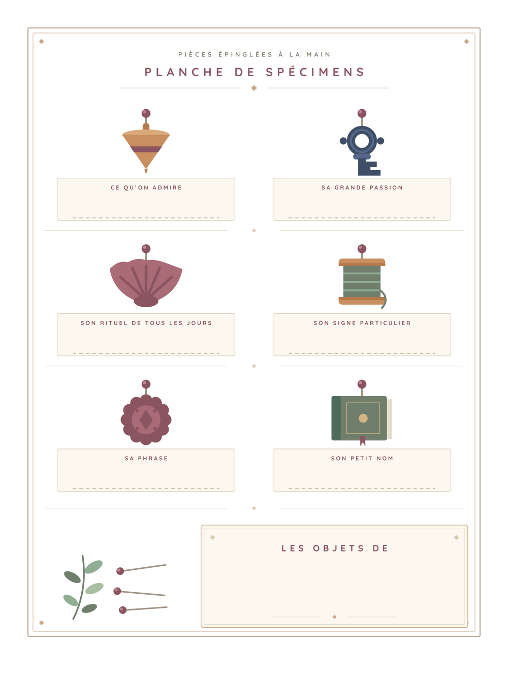 Les objets de ma vie