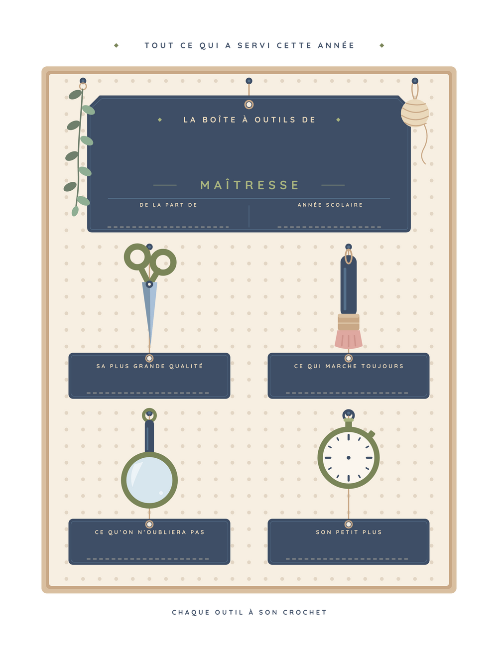 La boîte à outils de la maîtresse
