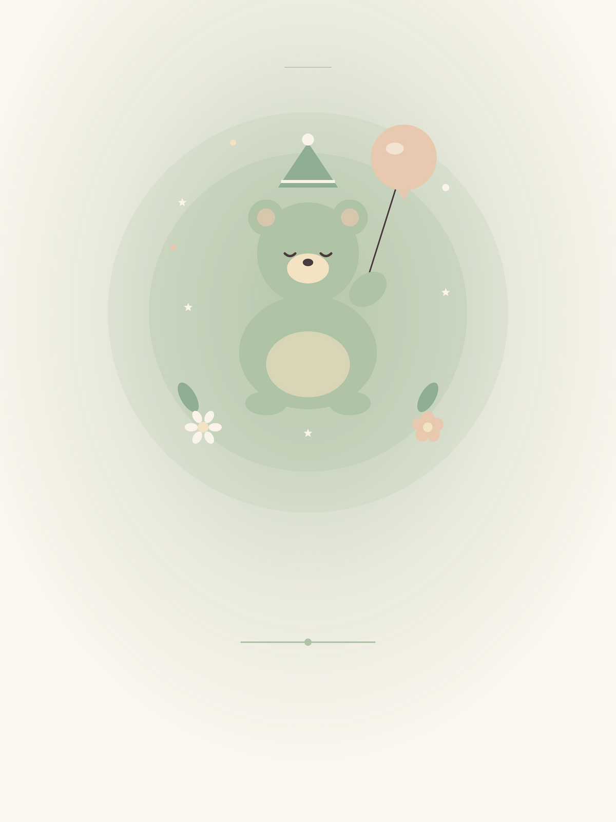 Affiche Anniversaire — Ours au ballon