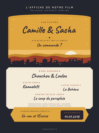 Affiche couple personnalisée | L'affiche de notre film