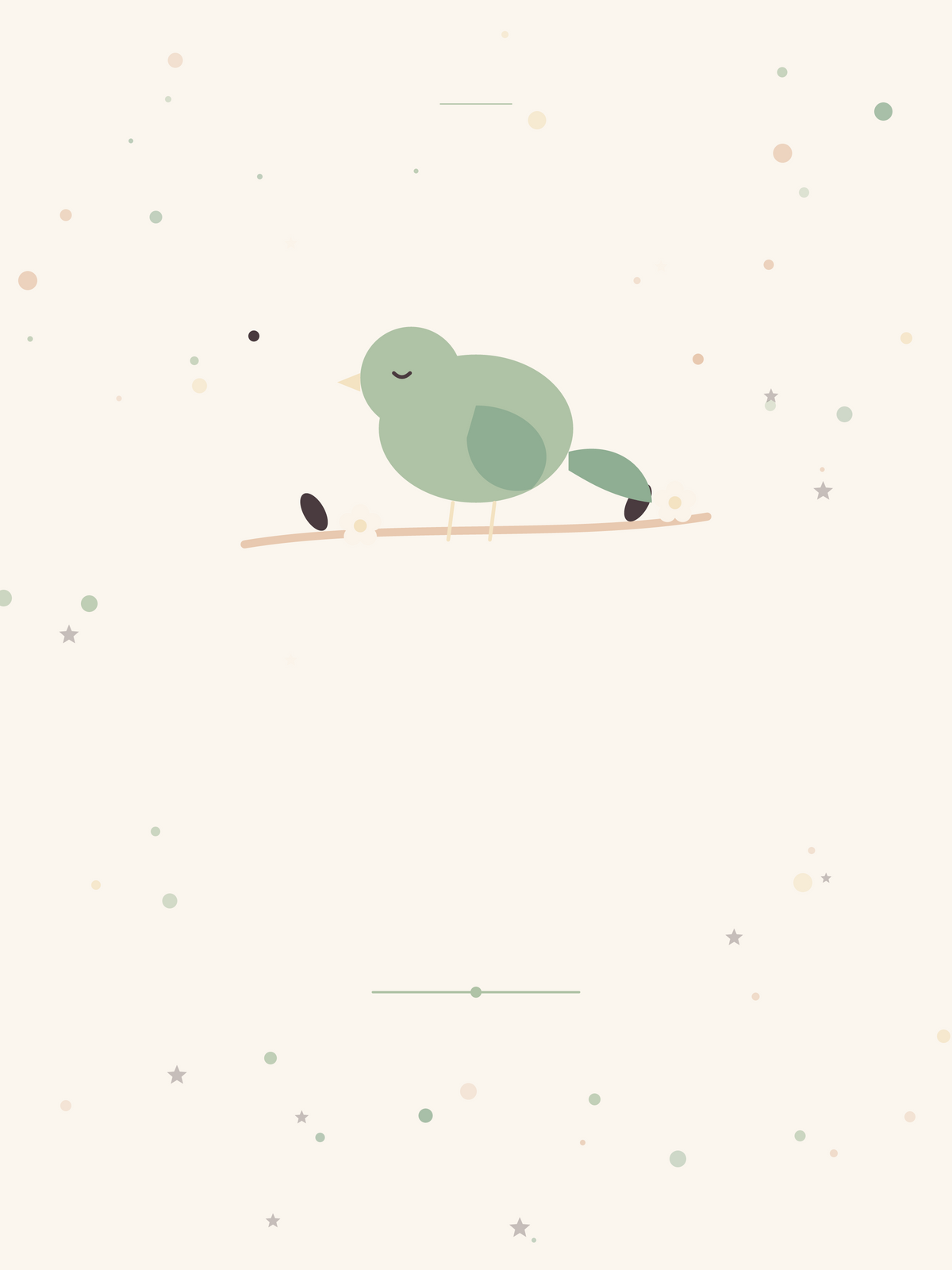 Affiche Fête des Mères — Oiseau sur branche