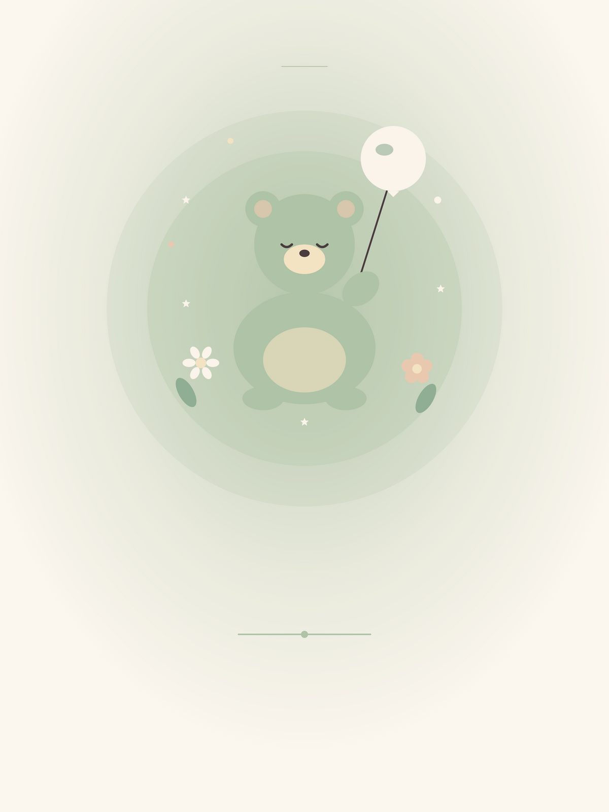 Affiche Naissance — Ourson au ballon