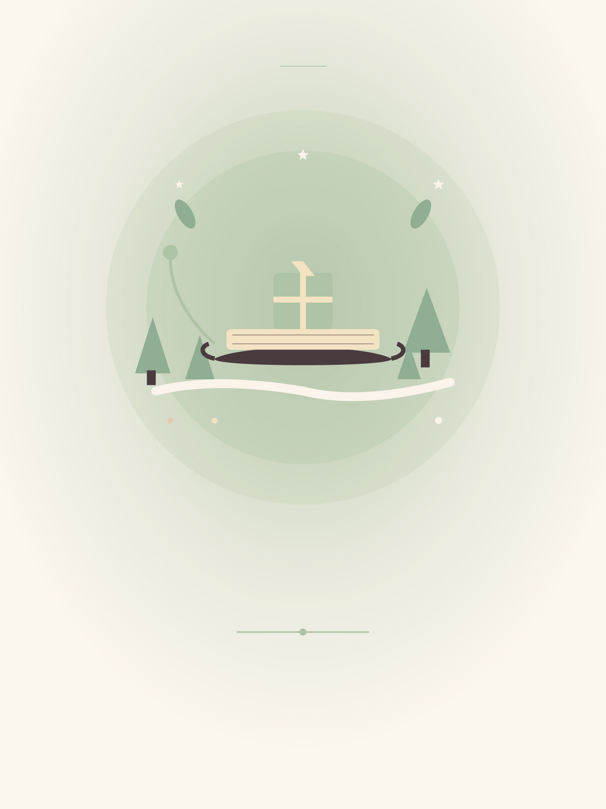 Affiche Noël — Luge entre les sapins