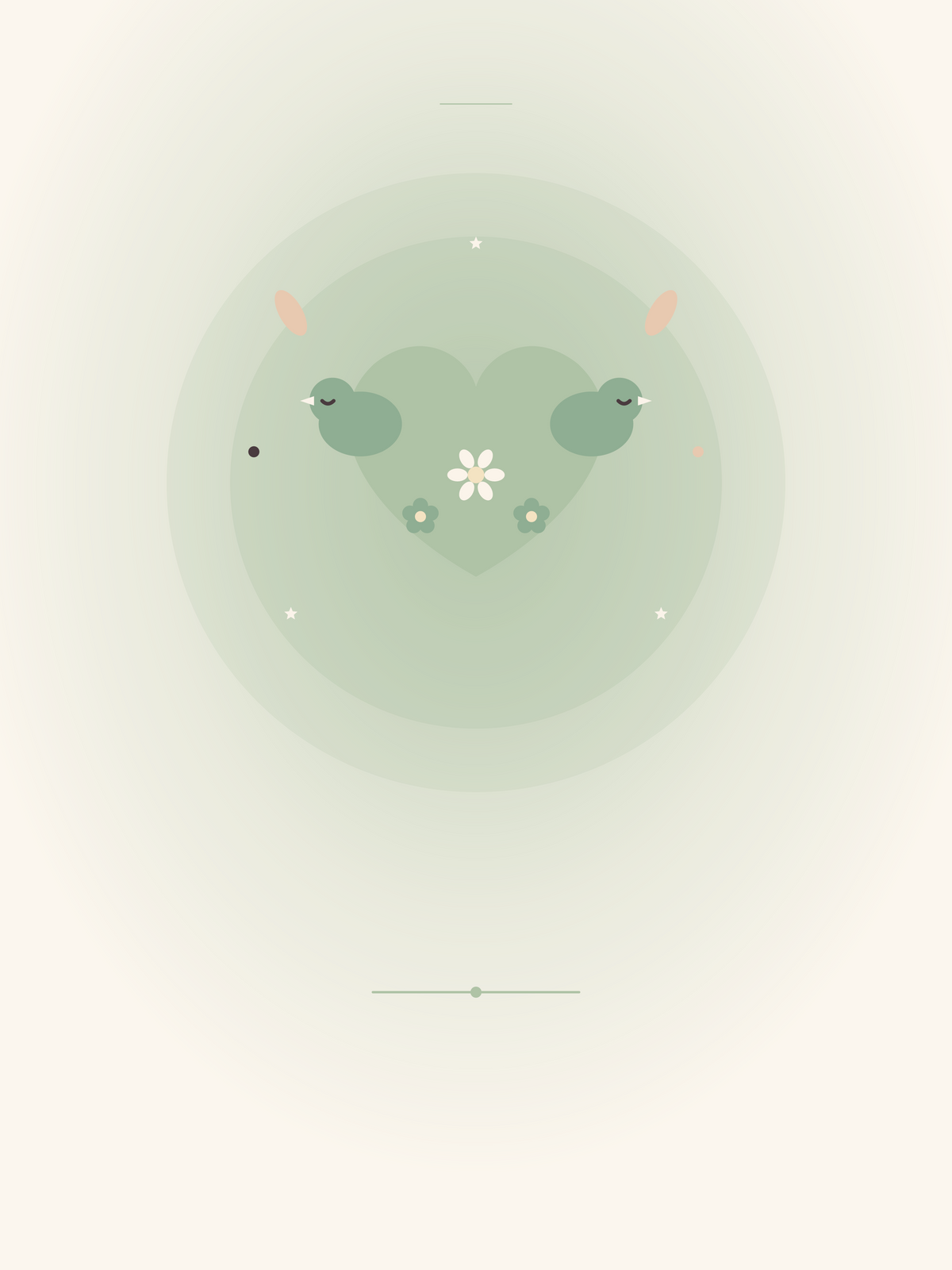 Affiche Amour — Cœur aux oiseaux