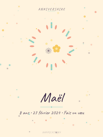 Affiche Anniversaire — Couronne de bougies