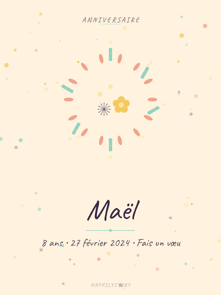 Affiche Anniversaire — Couronne de bougies