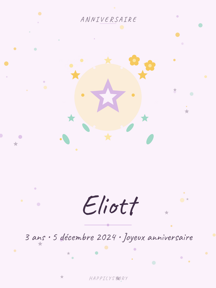 Affiche Anniversaire — Pluie de confettis