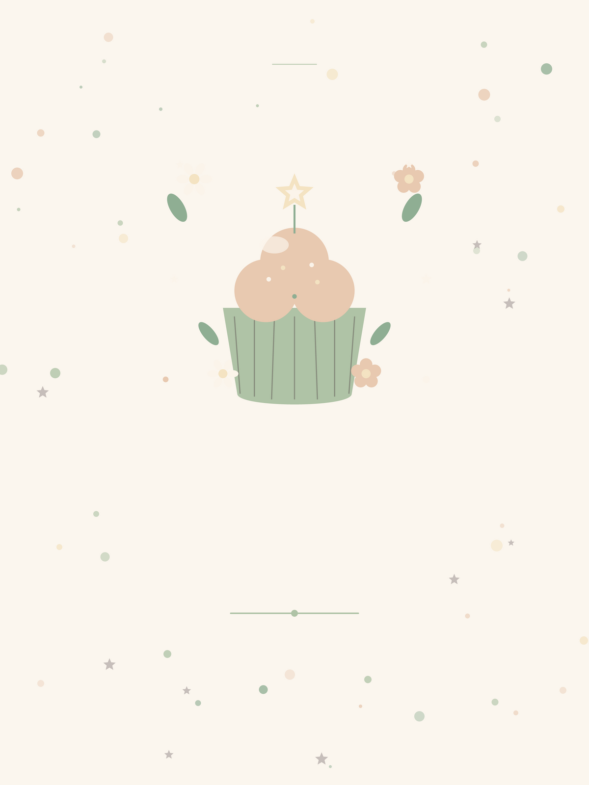 Affiche Anniversaire — Cupcake étoilé