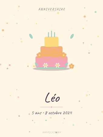 Affiche Anniversaire enfant — Gâteau