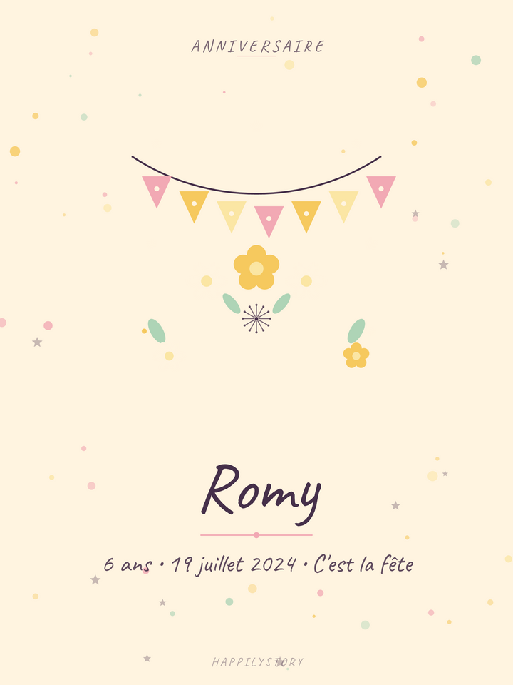 Affiche Anniversaire — Guirlande de fanions