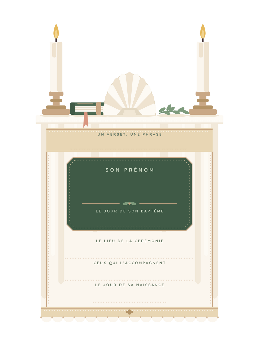 Affiche baptême personnalisée | L'autel