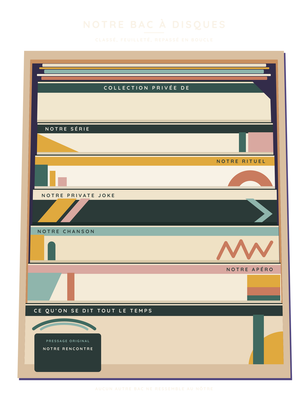 Affiche couple personnalisée | Le bac à disques