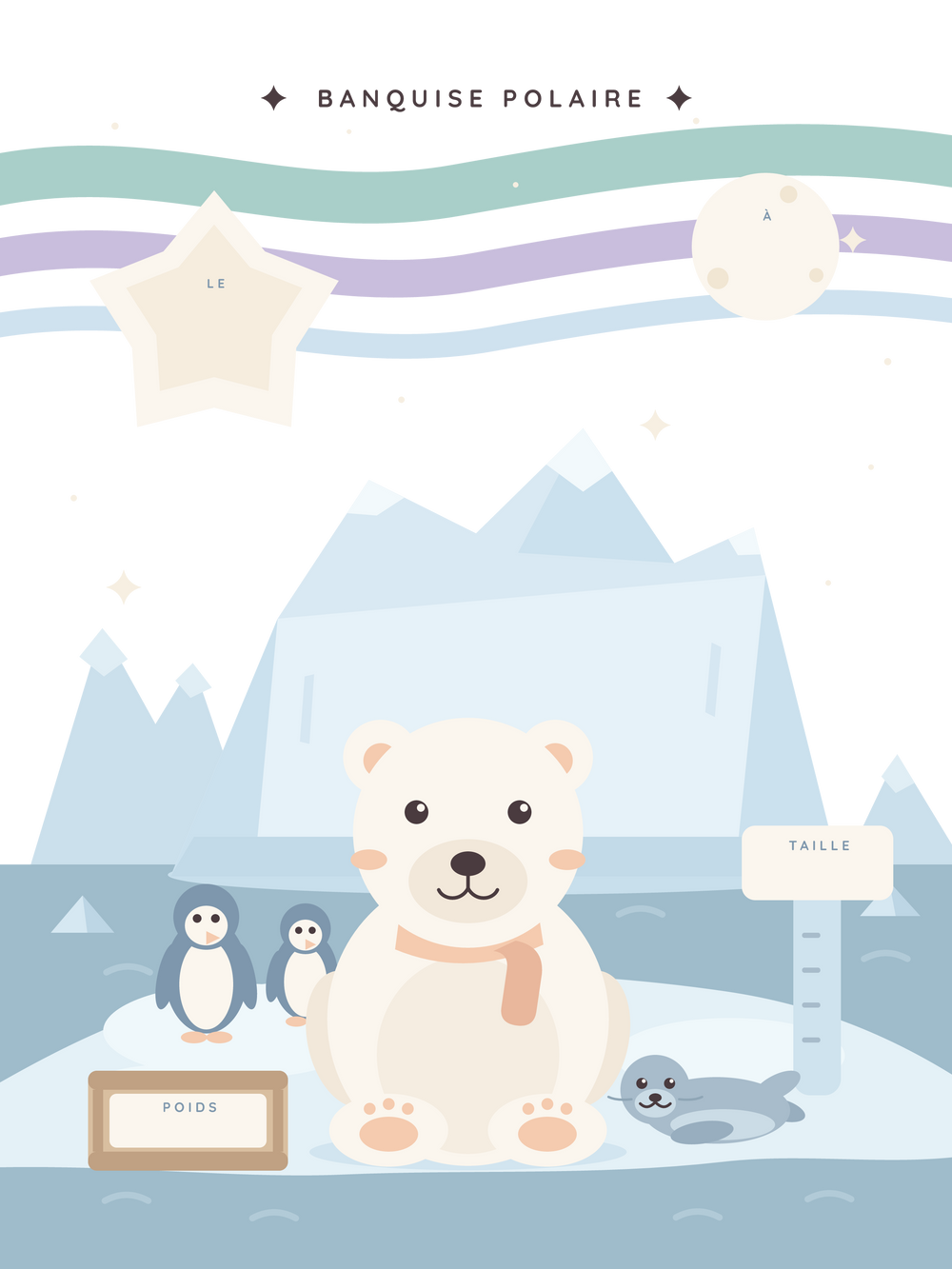 Poster naissance personnalisé | Banquise polaire