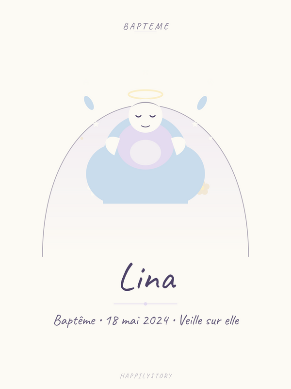 Affiche Baptême — Ange sur son nuage