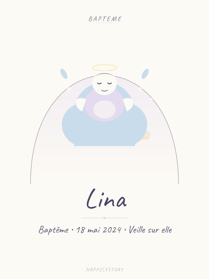 Affiche Baptême — Ange sur son nuage
