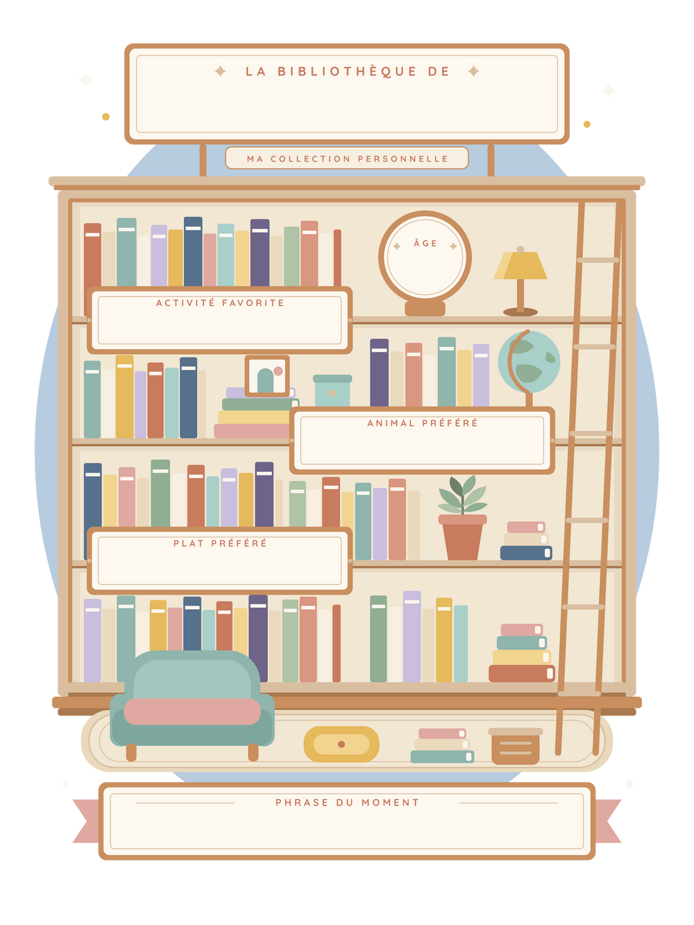 Affiche enfant personnalisée | La bibliothèque de mon histoire