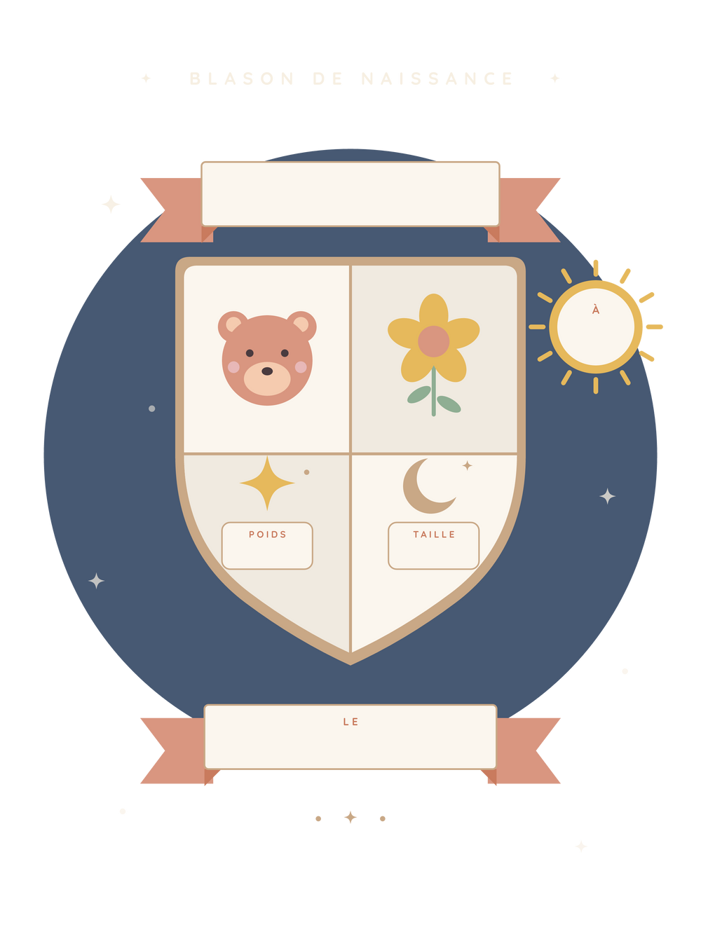 Affiche naissance personnalisée | Blason de naissance