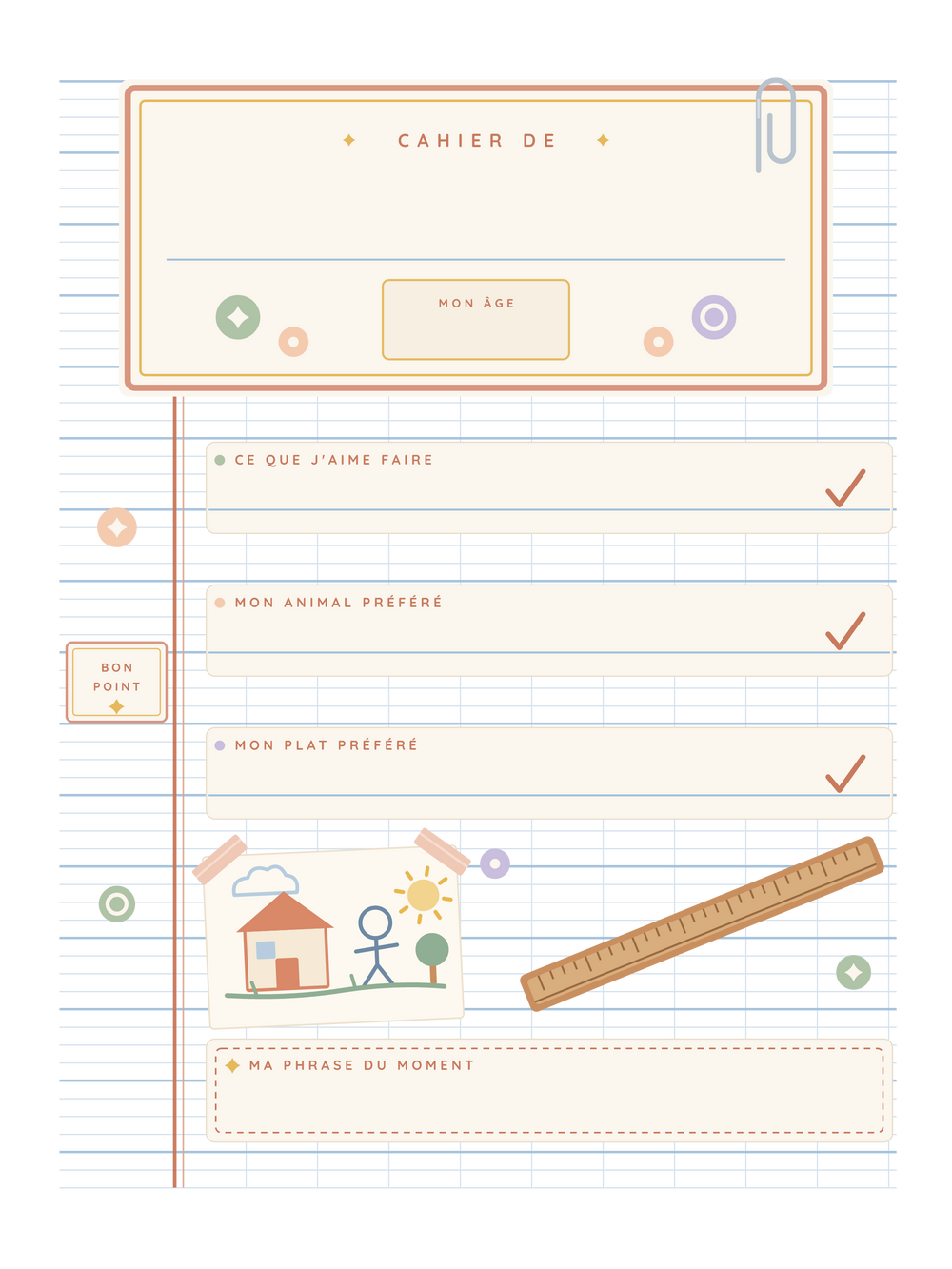 Affiche rentrée personnalisée | Mon cahier d'école