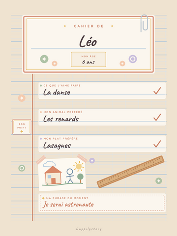 Affiche rentrée personnalisée | Mon cahier d'école