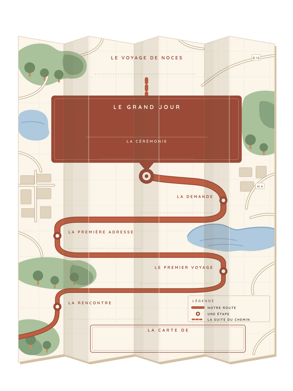 Poster mariage personnalisable | La carte de notre histoire