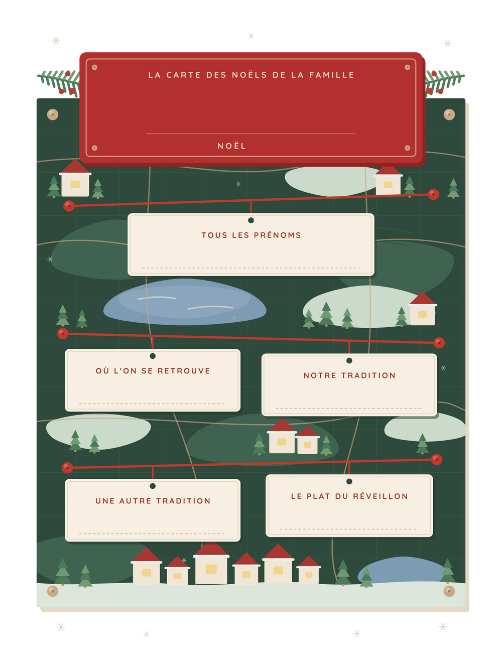 Affiche Noël personnalisée | La carte de nos Noëls