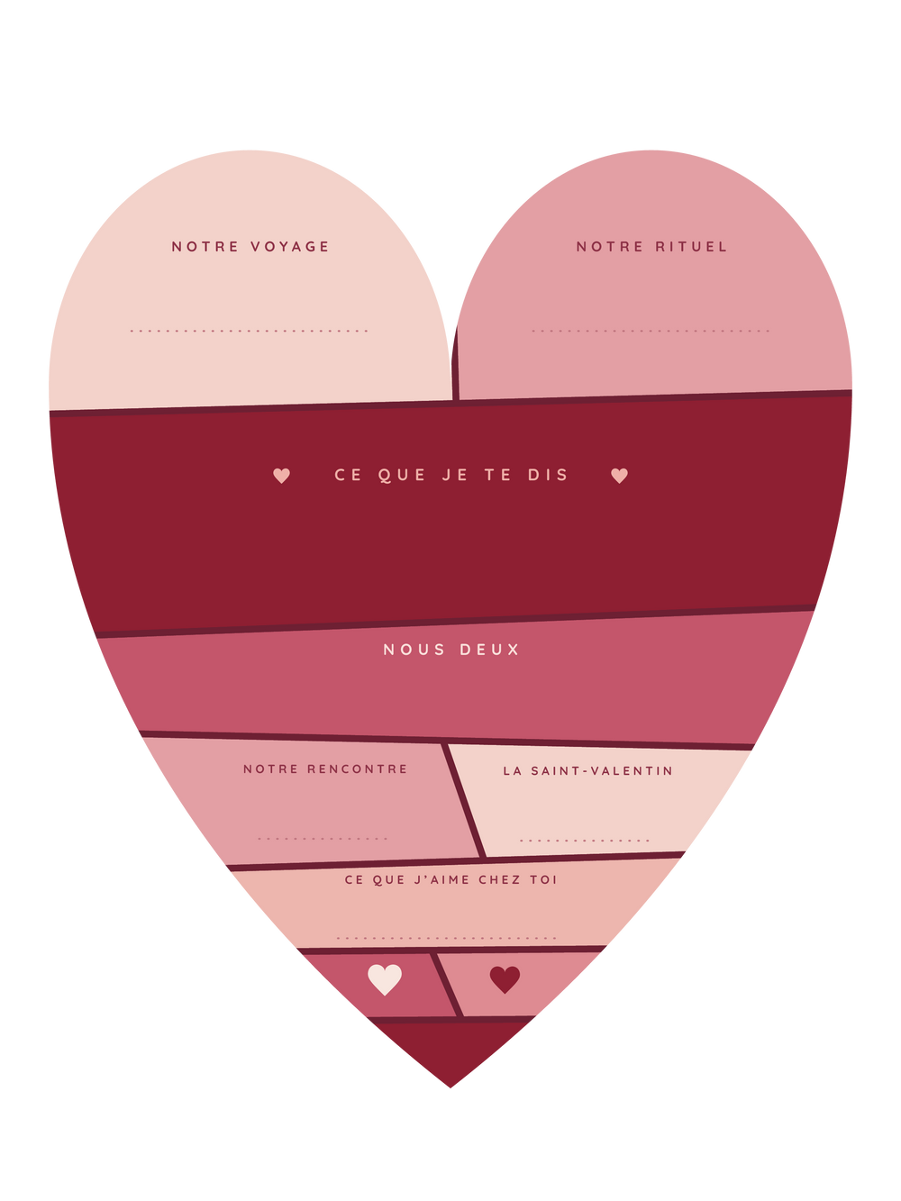 Affiche Saint-Valentin personnalisée | Le cœur en chapitres