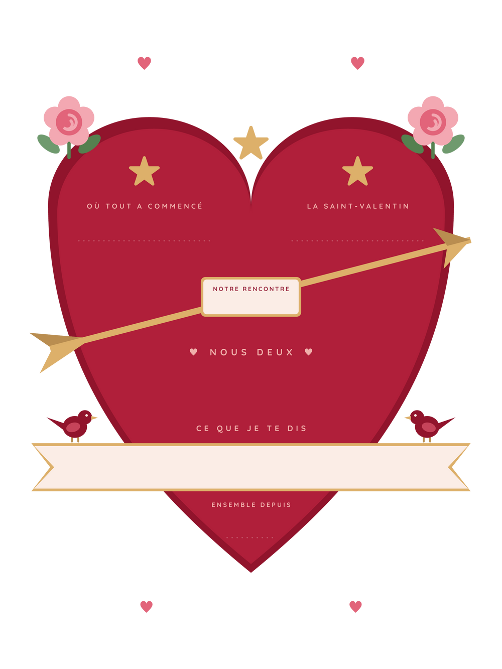 Affiche Saint-Valentin personnalisée | Le cœur transpercé