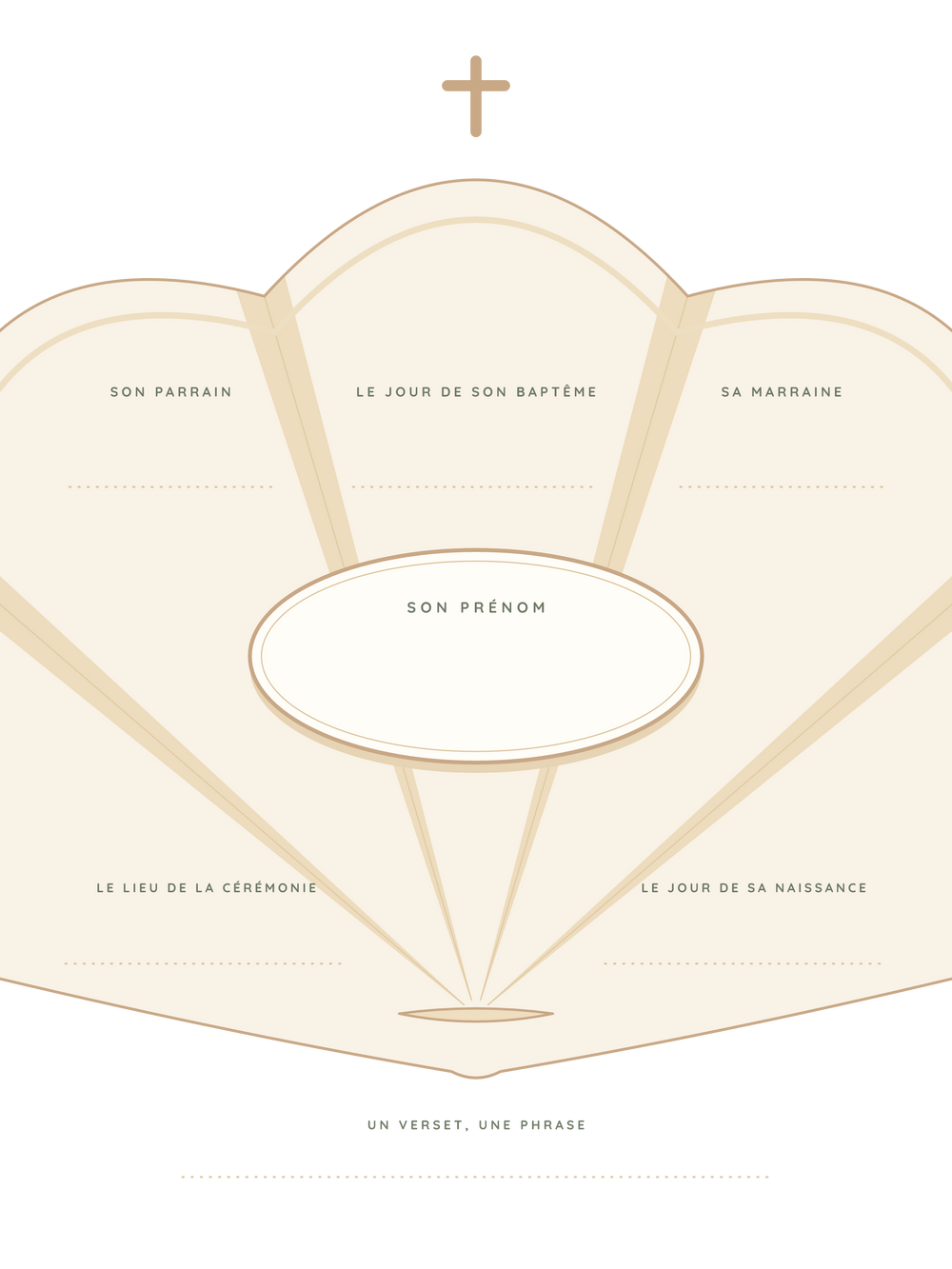 Poster baptême personnalisable | La coquille