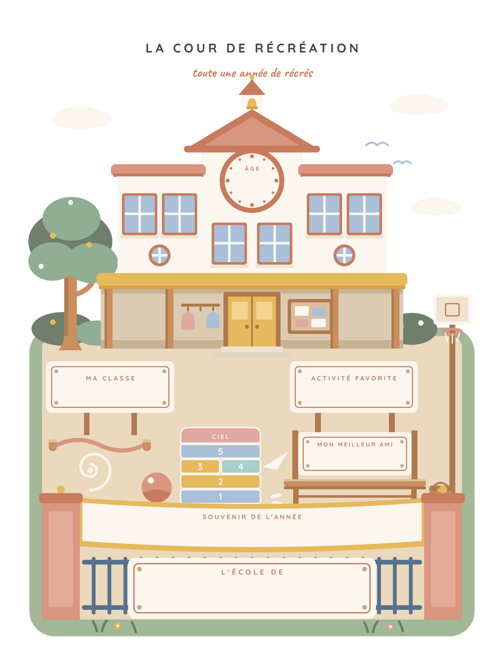 Affiche enfant personnalisée | La cour de récréation