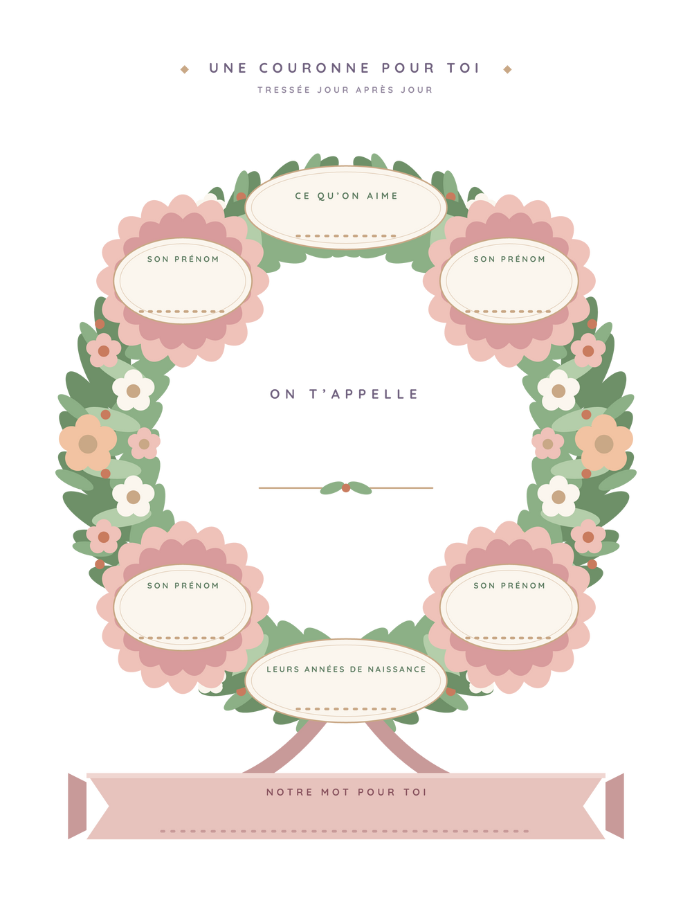 Affiche fête des mères personnalisée | La couronne
