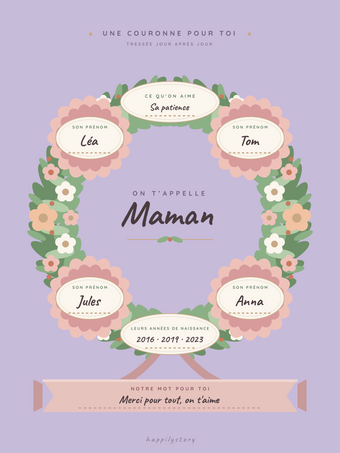 Affiche fête des mères personnalisée | La couronne