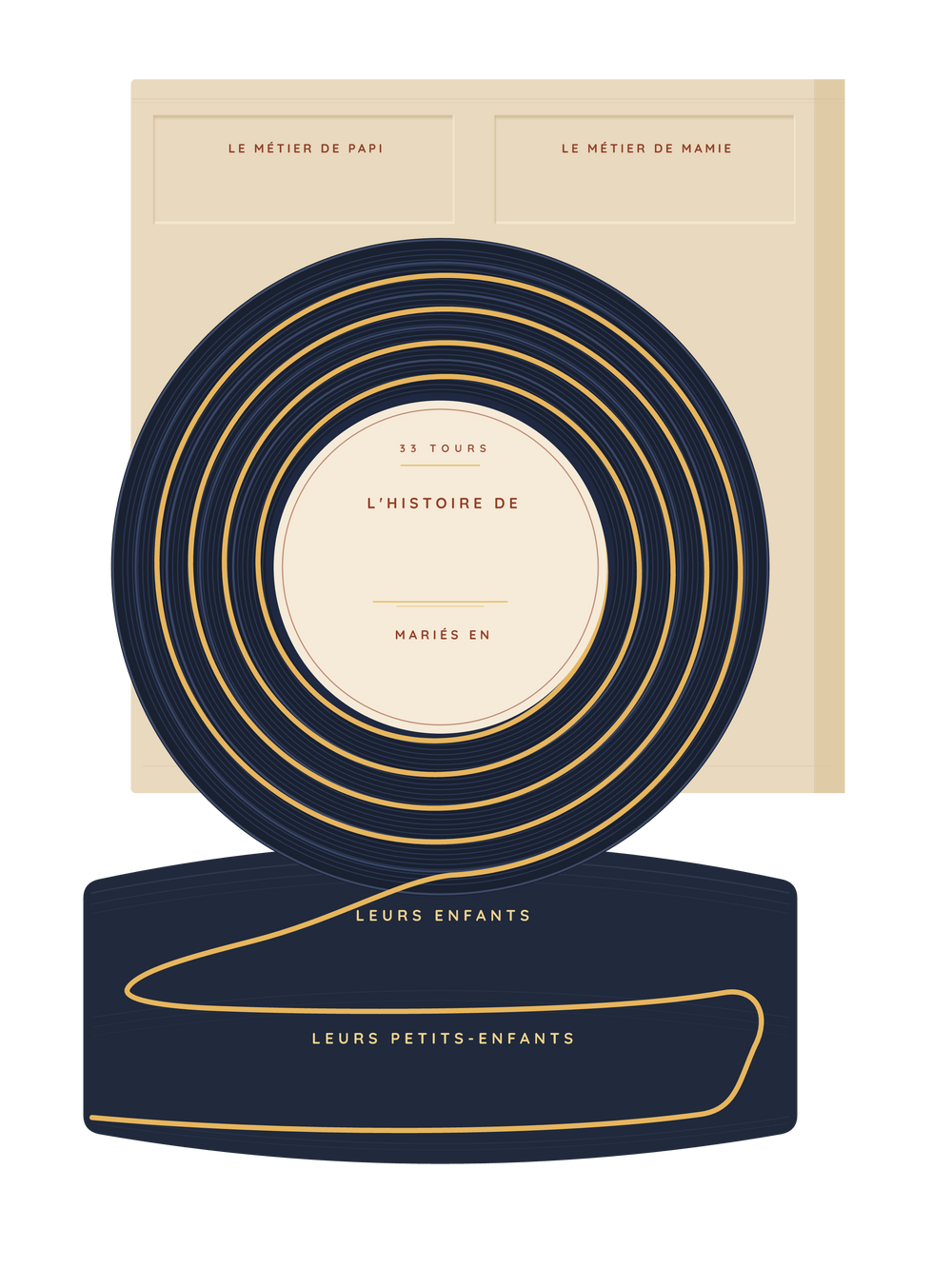 Poster grands-parents personnalisable | Le disque de leur vie